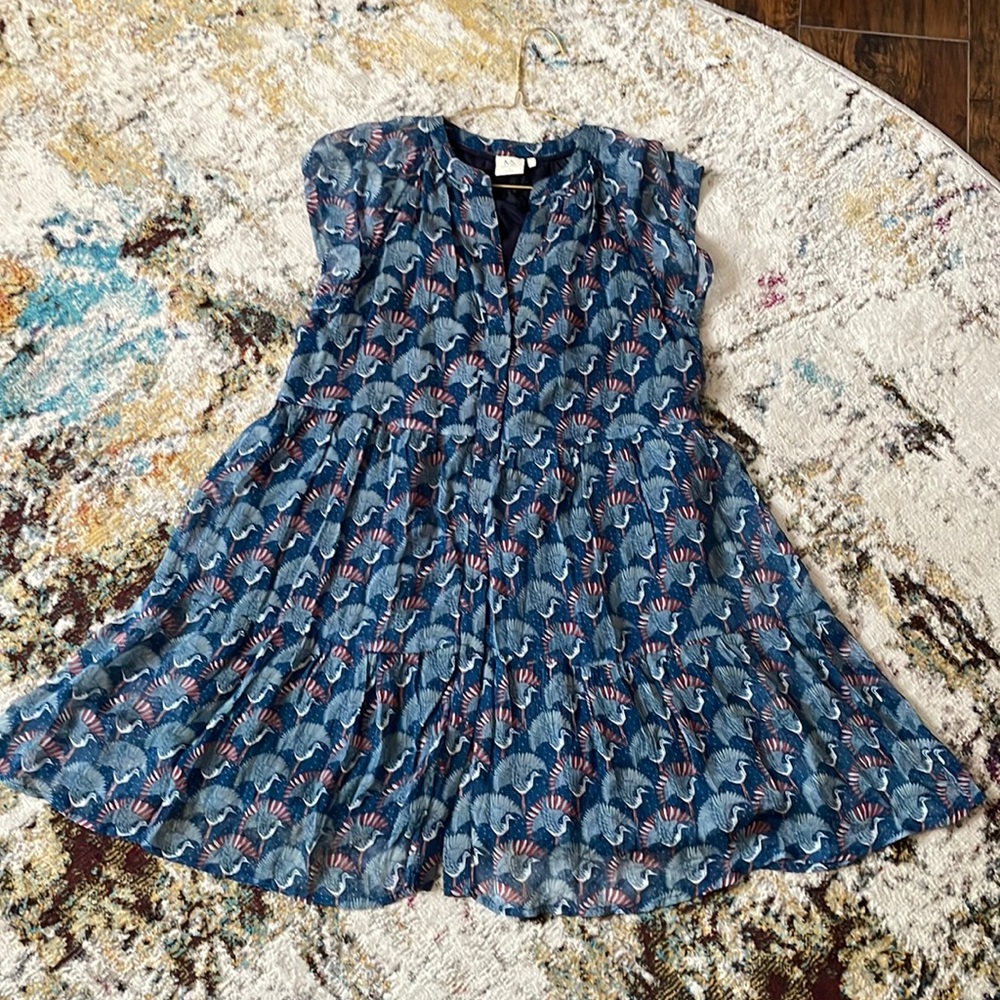 Marie Sixtin bird print mini dress, size XS